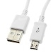 MICRO USB CABLE White 3 Feet